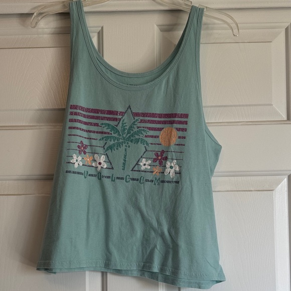 Volcom Teal Graphic Tank Top - Picture 1 of 3